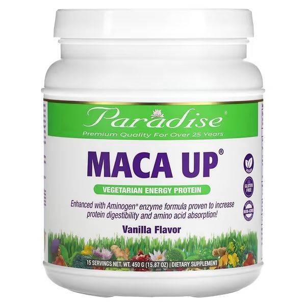 

Paradise Herbs Maca Up - Вегетарианский энергетический протеин Ванильный 450 грамм