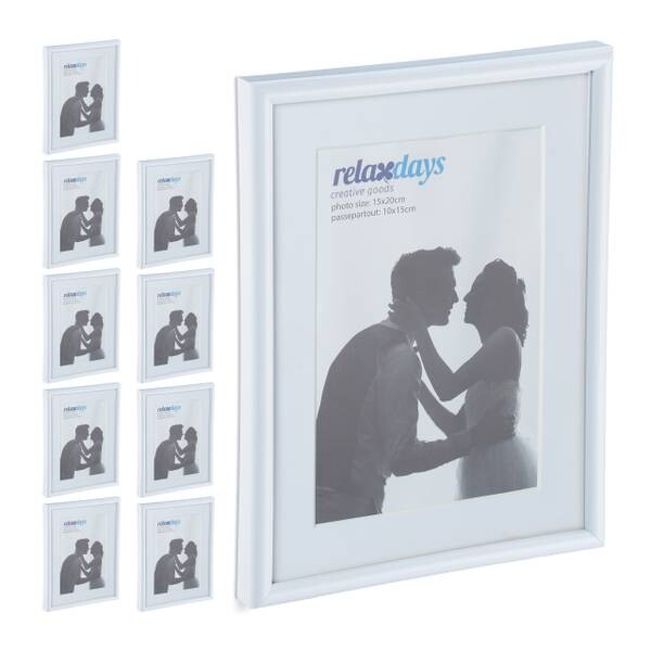

10xРамка для фотографий Relaxdays 15x20 cm weiß, белый