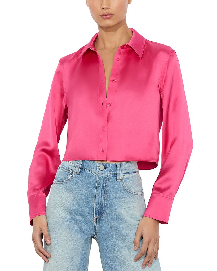 

Леон укороченная блузка Alice and Olivia, розовый