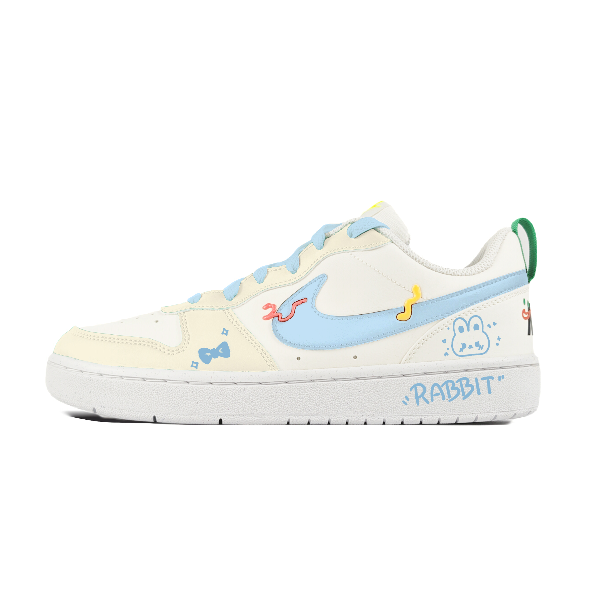 

Кроссовки Court Borough Lemon Bunny с нескользящей подошвой, износостойкие, для детей и подростков Nike, желтый/синий