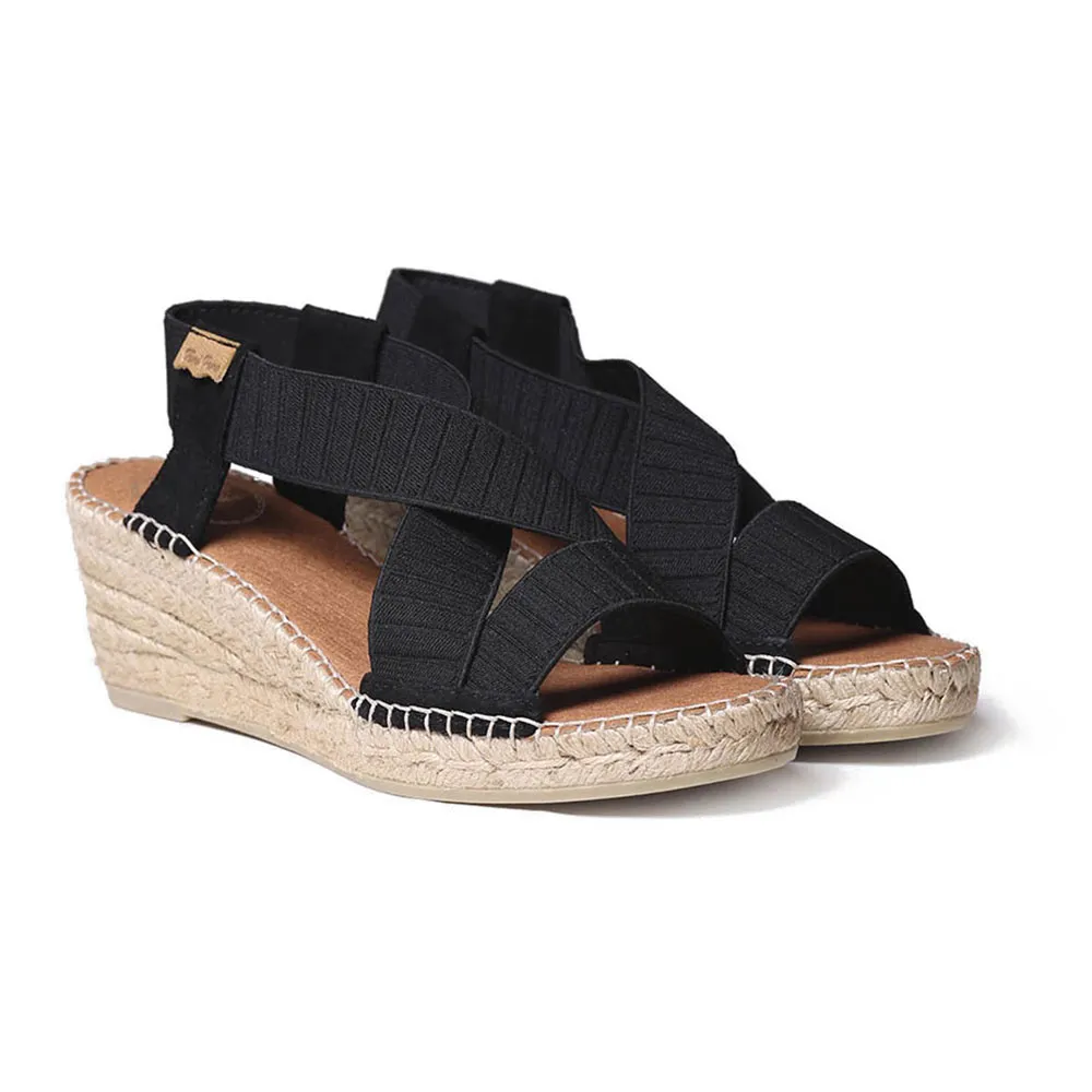 Сандалии Toni Pons Tura-TR esparto wedge, черный