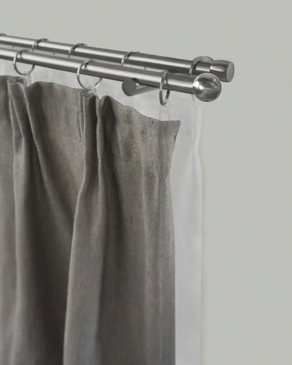 

Карниз для штор GARESA "BALL", 2 направляющие, желаемая длина, комплект для штор, выдвижной, шар, имитация нержавеющей стали, с кольцами 170 см, Ø16мм, цвет edelstahlfarben