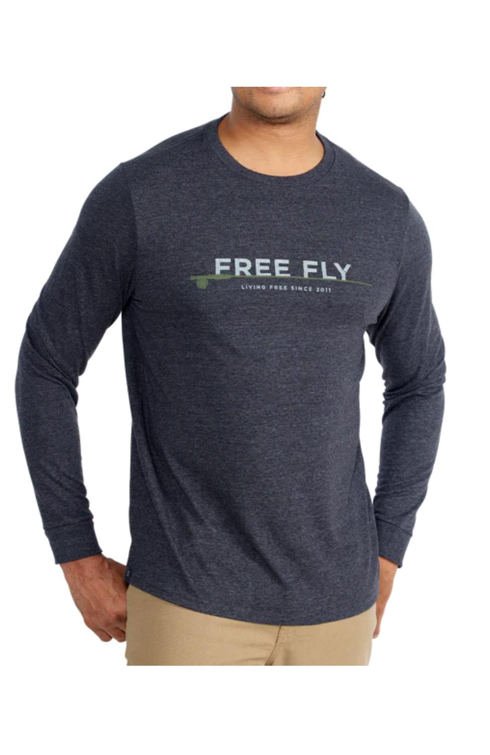 

Футболка с длинным рукавом 8 Weight в цвете Heather Charcoal FREE FLY
