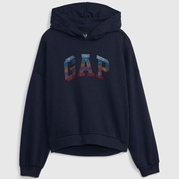 

Толстовка с разноцветным логотипом из страз Gap, синий
