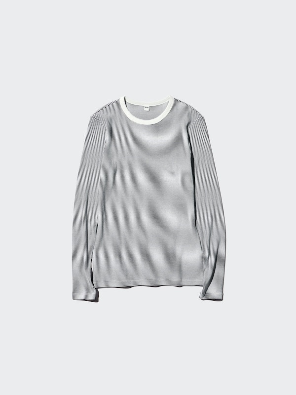 Лонгслив Uniqlo Soft Ribbed Striped, 01 белый — фото 3