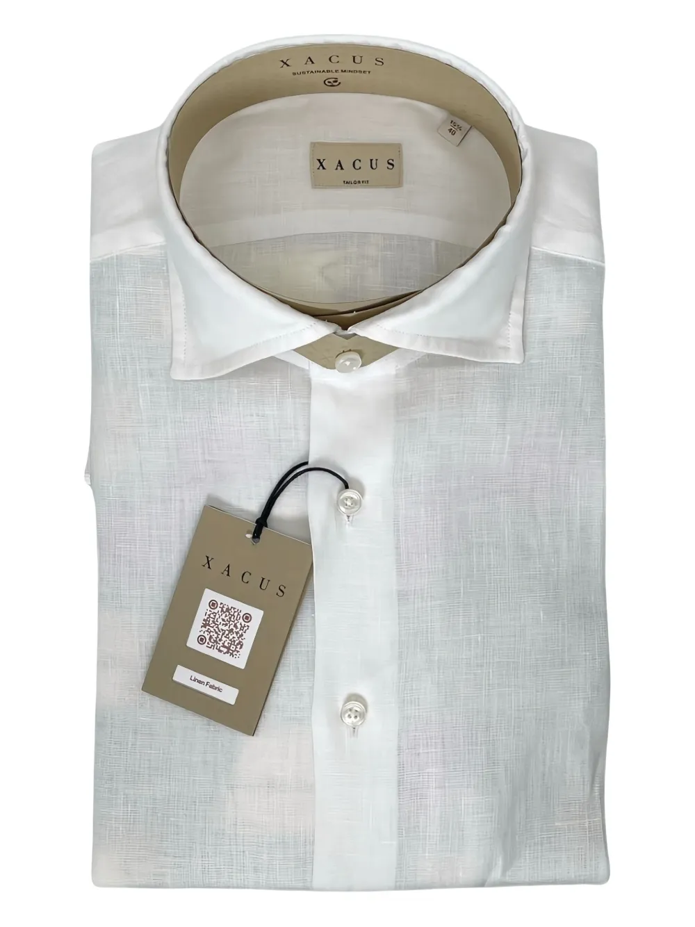 

Рубашка на пуговицах с воротником-пуант Xacus, белый