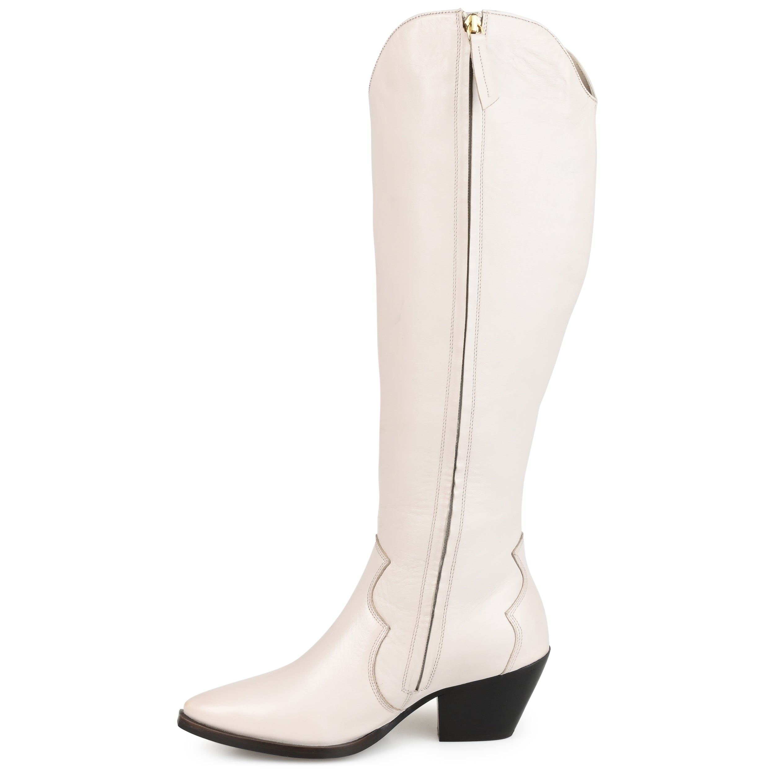 Женские ботинки Journee Signature Extra Wide Calf из натуральной кожи Tru Comfort Foam Pryse, цвет bone — фото 2