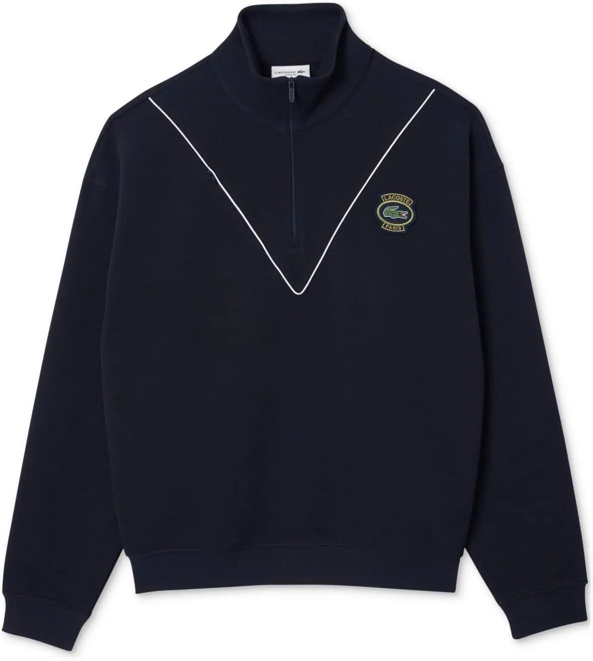 Lacoste мужской свободный свитер с молнией и воротником-стойкой из пике, Abysm