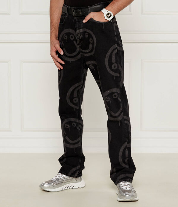 

Джинсы в ночи Loose fit Hugo Blue, черный