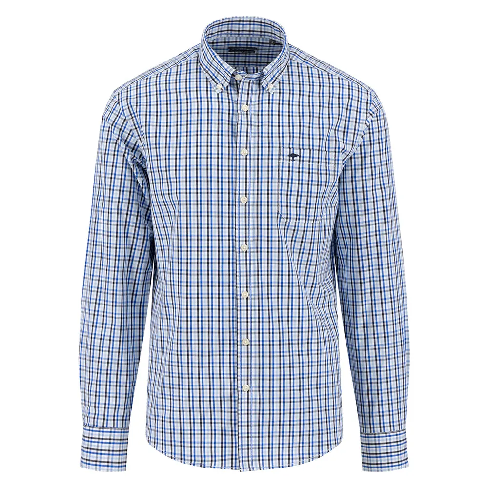 

Рубашка с длинными рукавами Fynch Hatton в разноцветную клетку, синий