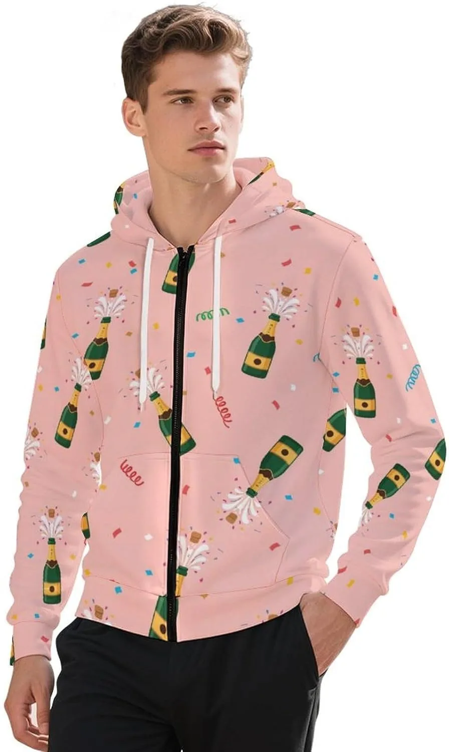 

Мужская толстовка с капюшоном на молнии, легкая, с карманом GemGam