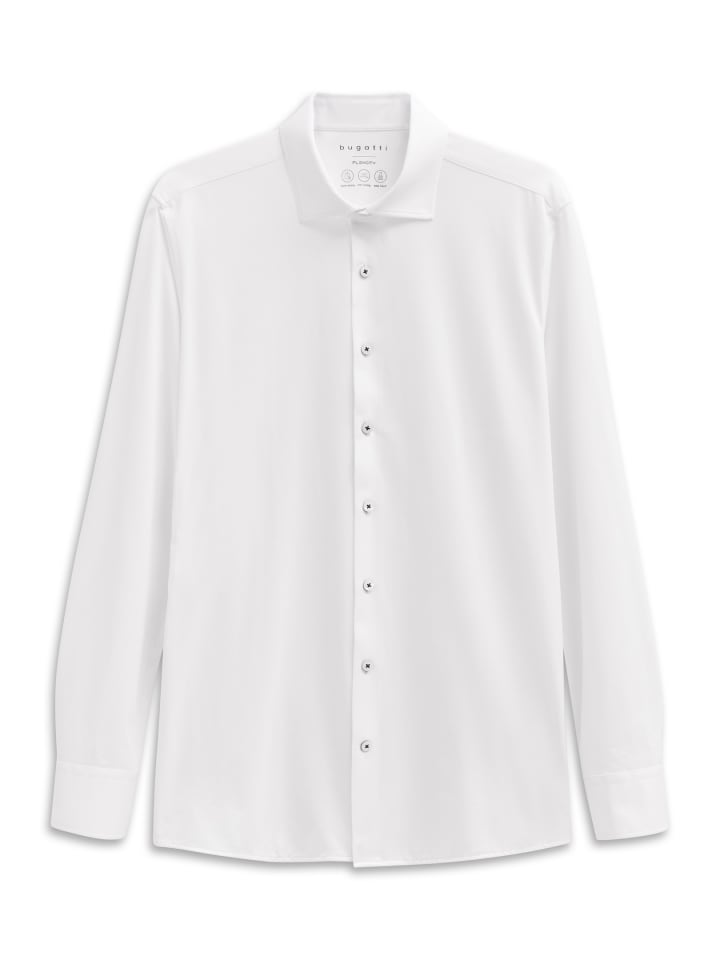 

Повседневная рубашка с длинными рукавами в 10-белом цвете Bugatti