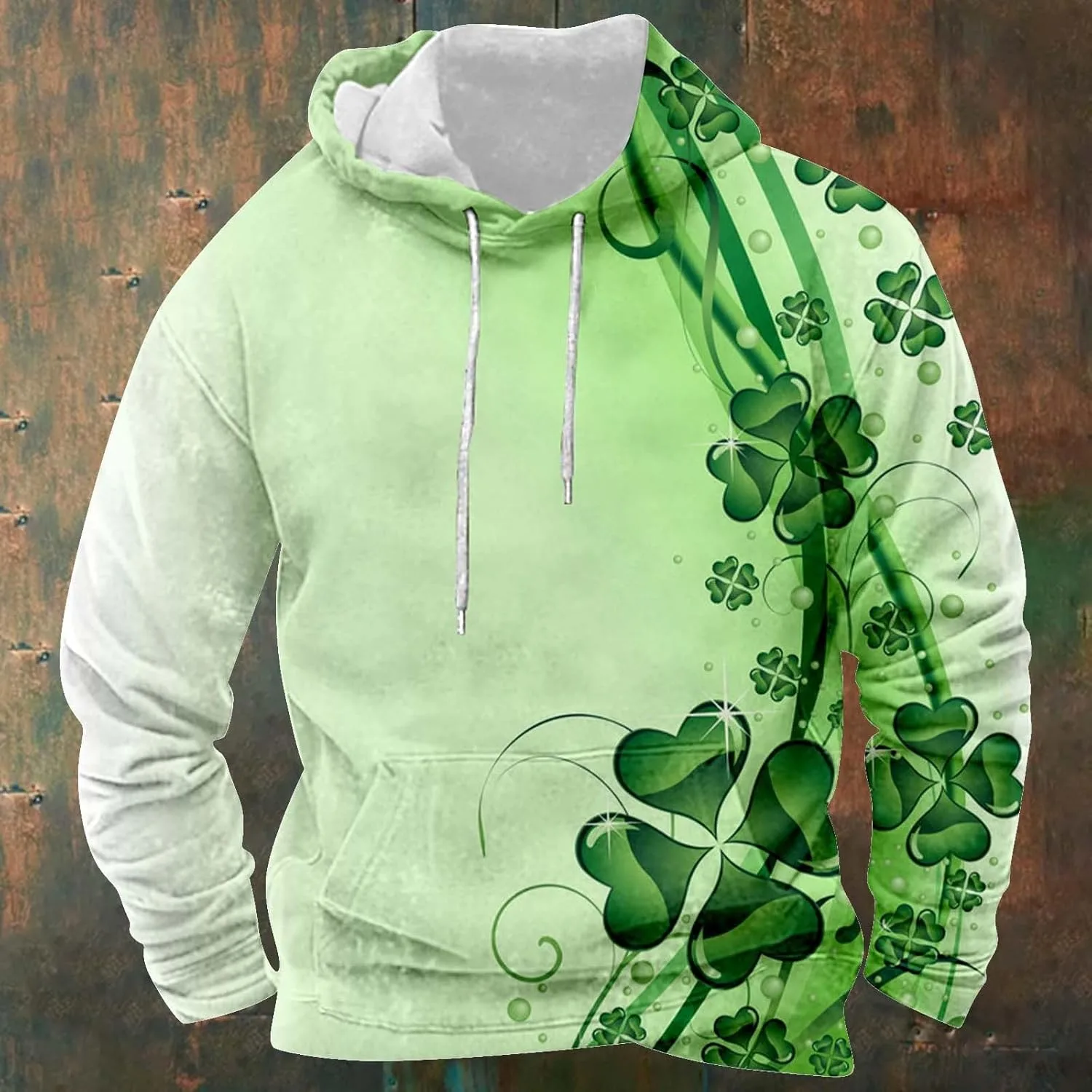 Толстовка St Patricks Day для мужчин с принтом клевера — фото 2