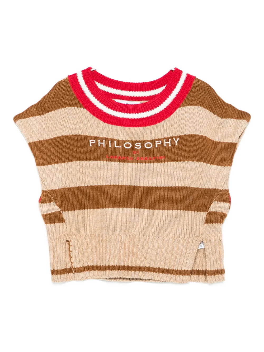 

Полосатый шерстяной топ Philosophy Di Lorenzo Serafini Kids, коричневый