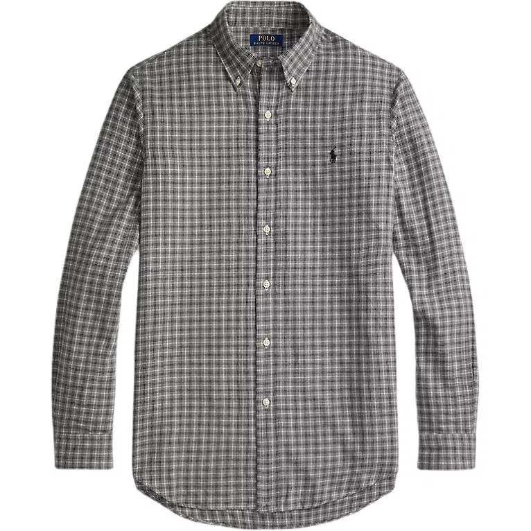Рубашка мужская Light Gray, с отложным воротником, умеренная Polo Ralph Lauren