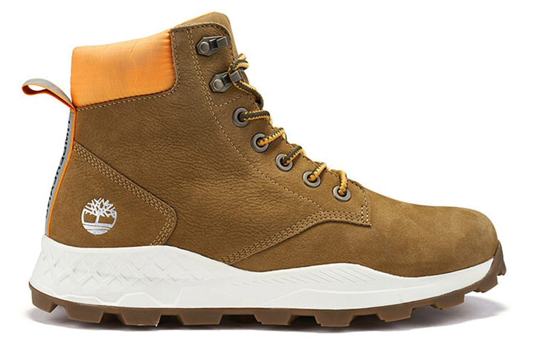 Мужские уличные ботинки Timberland BROOKLYN Collection с контрастной вставкой, коричневый/оранжевый — фото 2