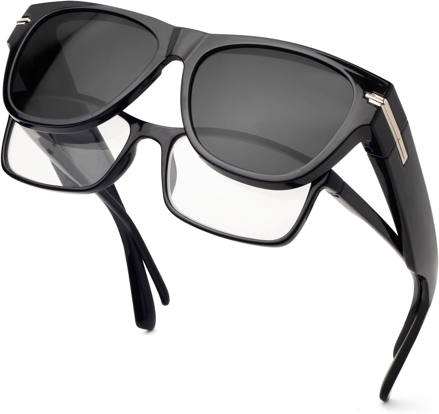 

Солнцезащитные очки с поляризованным покрытием, надеваемые поверх обычных очков, женские, с застежкой-пряжкой, защита от УФ-излучения, легкие Face Shadow, Black Frame/Grey Lens