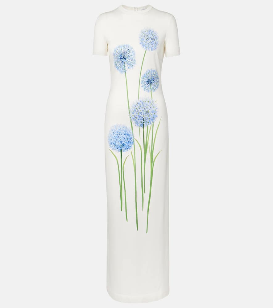 

Фатиновое платье для коктейля Oscar de la Renta, Blue/White