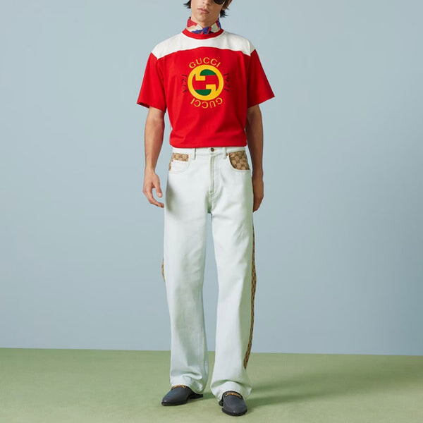 Футболка cotton jersey t-shirt with print 'red' Gucci, красный — фото 2