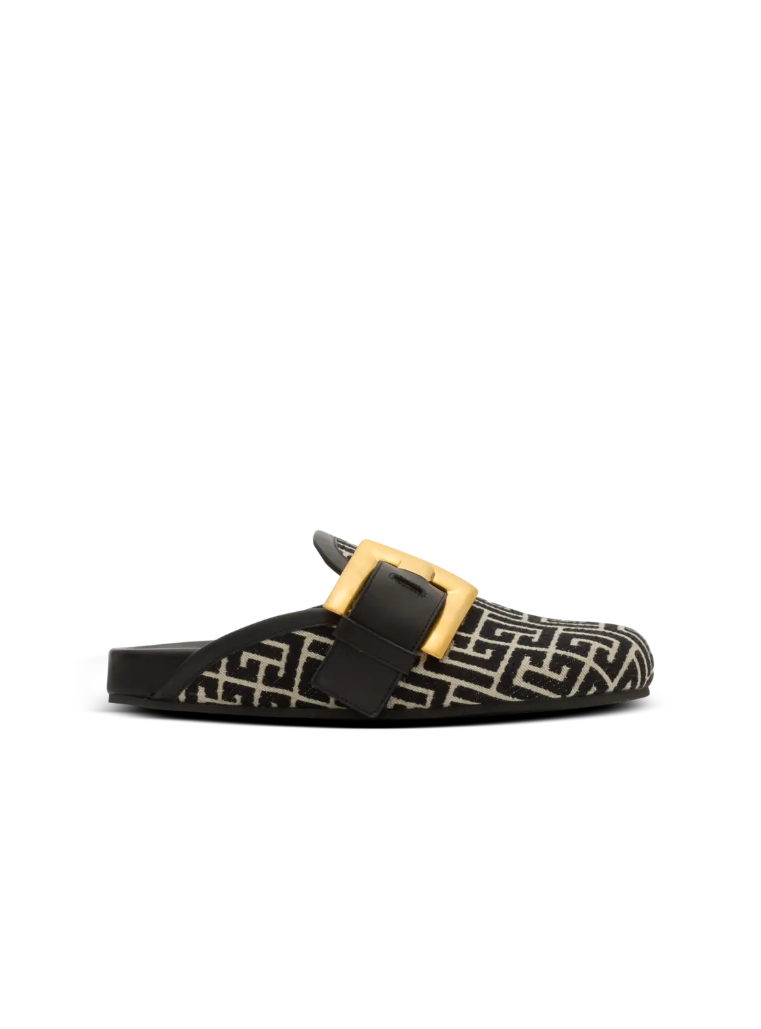 

Мюли Anthem из жаккардового текстиля с монограммой PB Balmain, черный