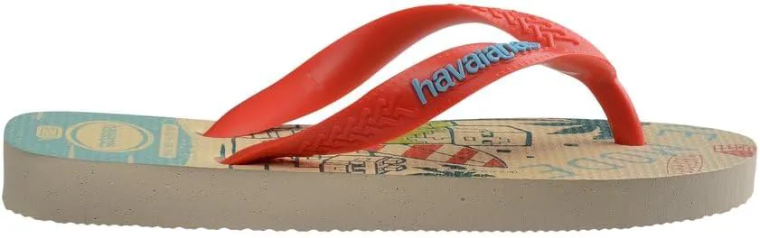 Детские вьетнамки Havaianas Minecraft для мальчиков с разделителем для пальцев, бежевый/оранжевый — фото 2