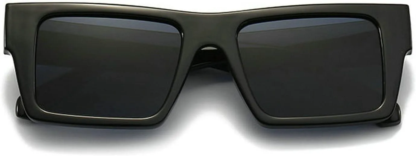 

COTIA Модные классические солнцезащитные очки большого квадратного размера для мужчин и женщин, в крупной оправе, в стиле панк, с защитой от УФ-излучения UV400, Black