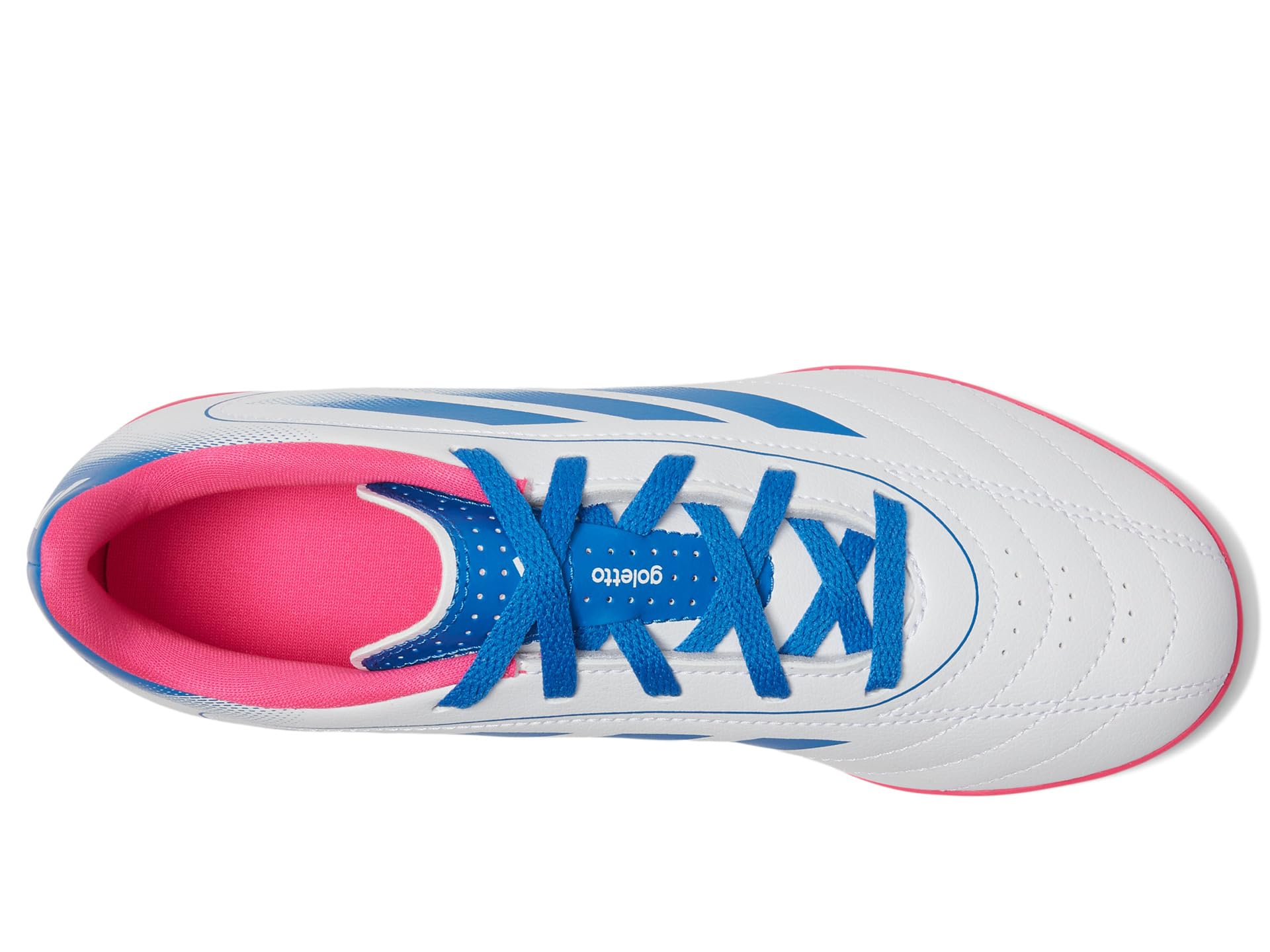 Кроссовки adidas Kids Goletto Ix Turf Soccer Cleats, цвет White/Bright Royal/Team Shock Pink — фото 2