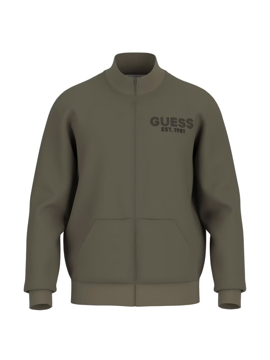 

Толстовка с капюшоном на молнии GUESS, оливковый