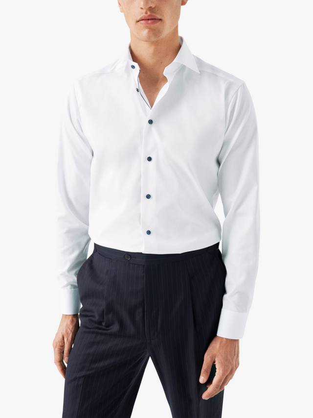 

Хлопковая рубашка Regular Fit с отложным воротником Eton, White