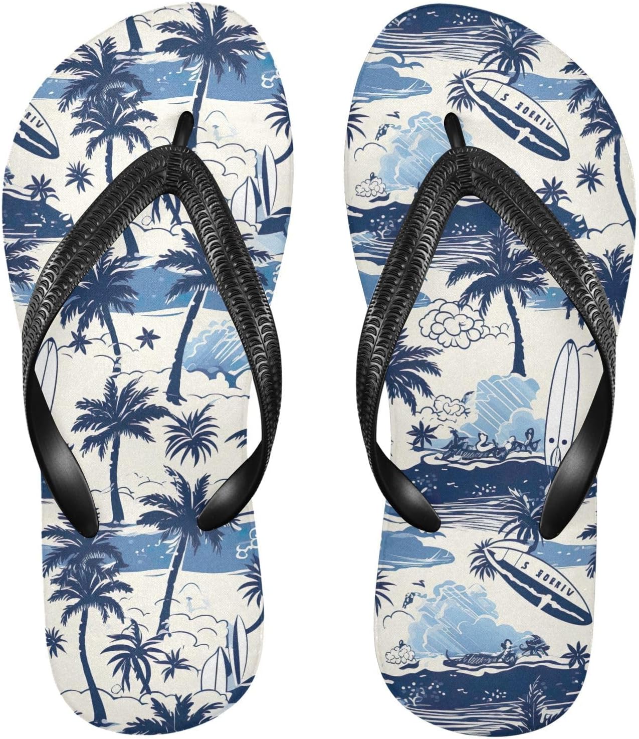 

SPRIPORT Женские и мужские шлепанцы на тонкой подошве с кокосовым деревом, удобные повседневные сандалии с мягкой стелькой и противоскользящей резиновой подошвой, для прогулок, пляжа и летнего отдыха, Multicoloured