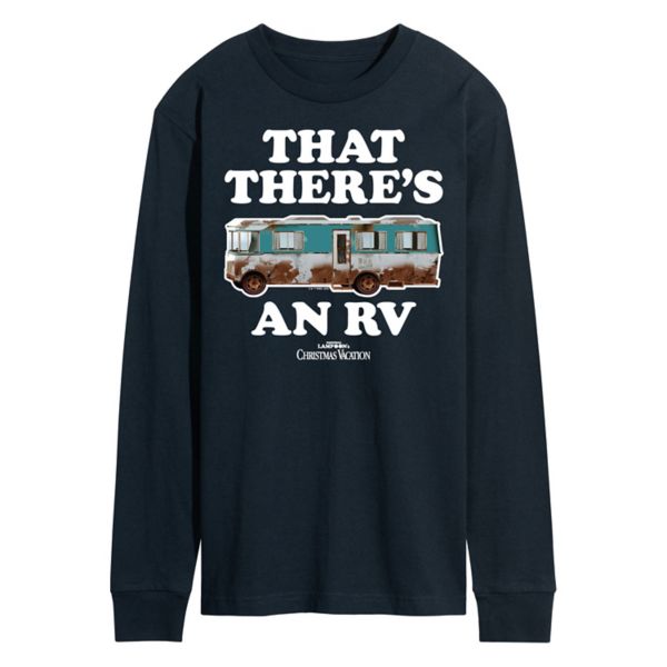 

Мужская футболка с длинным рукавом National Lampoon's Christmas Vacation и принтом RV Licensed Character, синий
