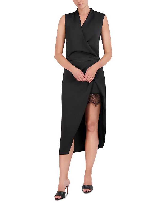 

Платье миди с боковыми разрезами BCBGMAXAZRIA, черный