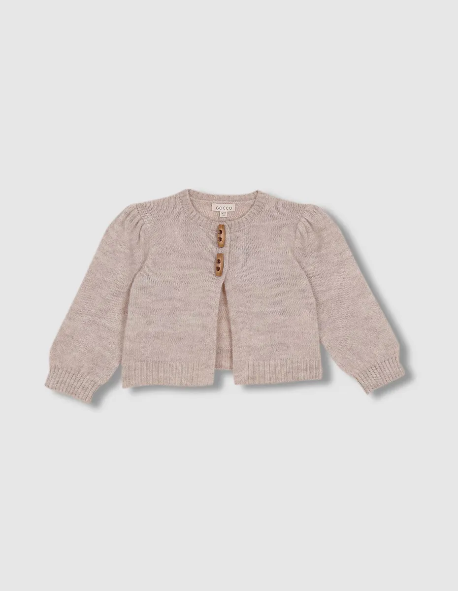 

Вязаная кофточка для девочки на пуговицах-даффл Gocco, цвет Piedra