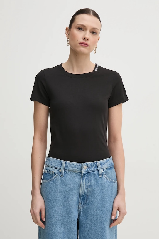 

Хлопковая футболка Calvin Klein Jeans, черный