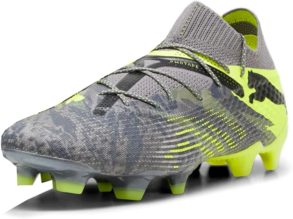 Футбольные бутсы PUMA Men’s Future 7 Ultimate Rush для твердого и искусственного грунта, шипованные, цвет зеленый и серый — фото 2