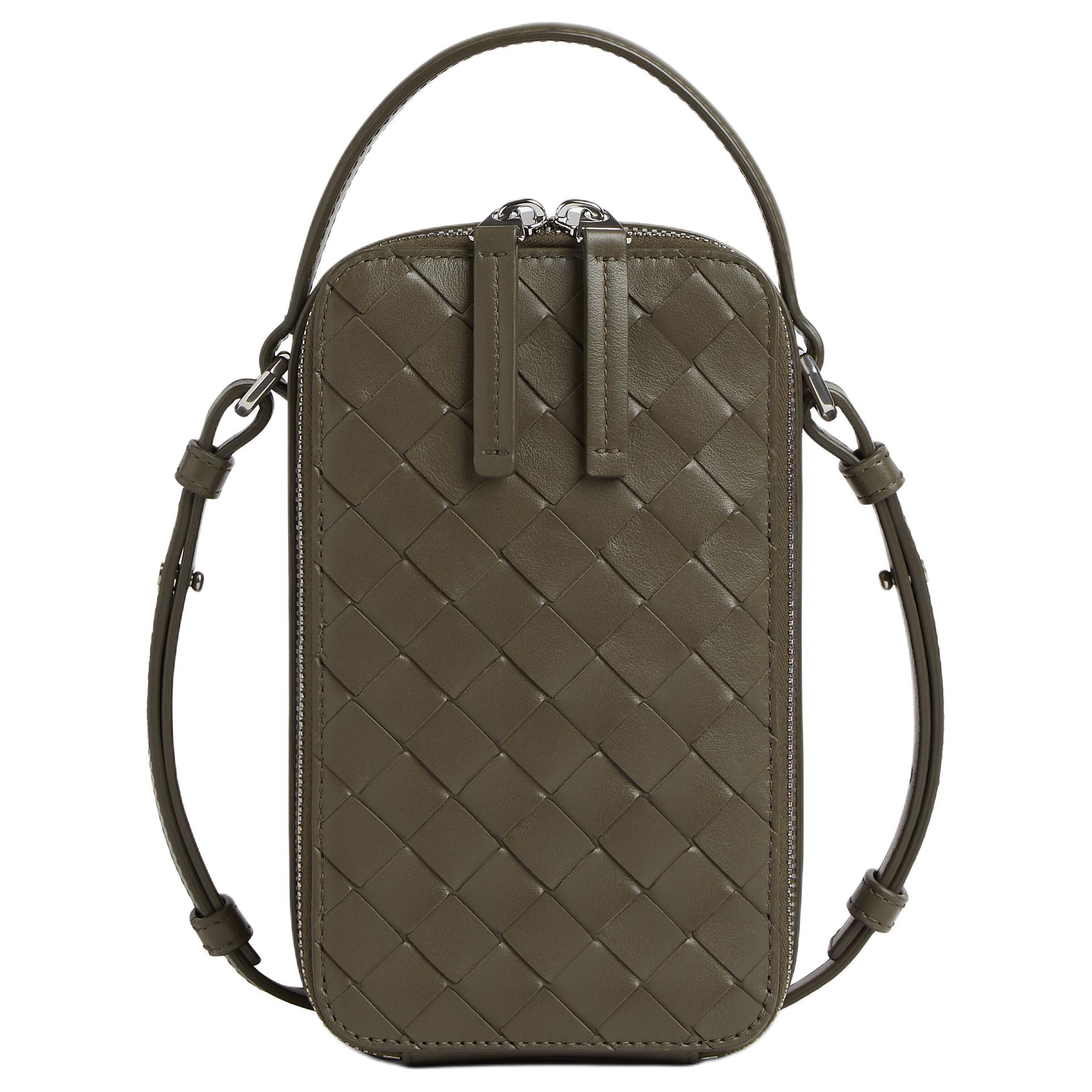 

Bottega Veneta Кожаная сумка через плечо Сумка кроссбоди Женская сумка Чехол для телефона Мужская кипарис