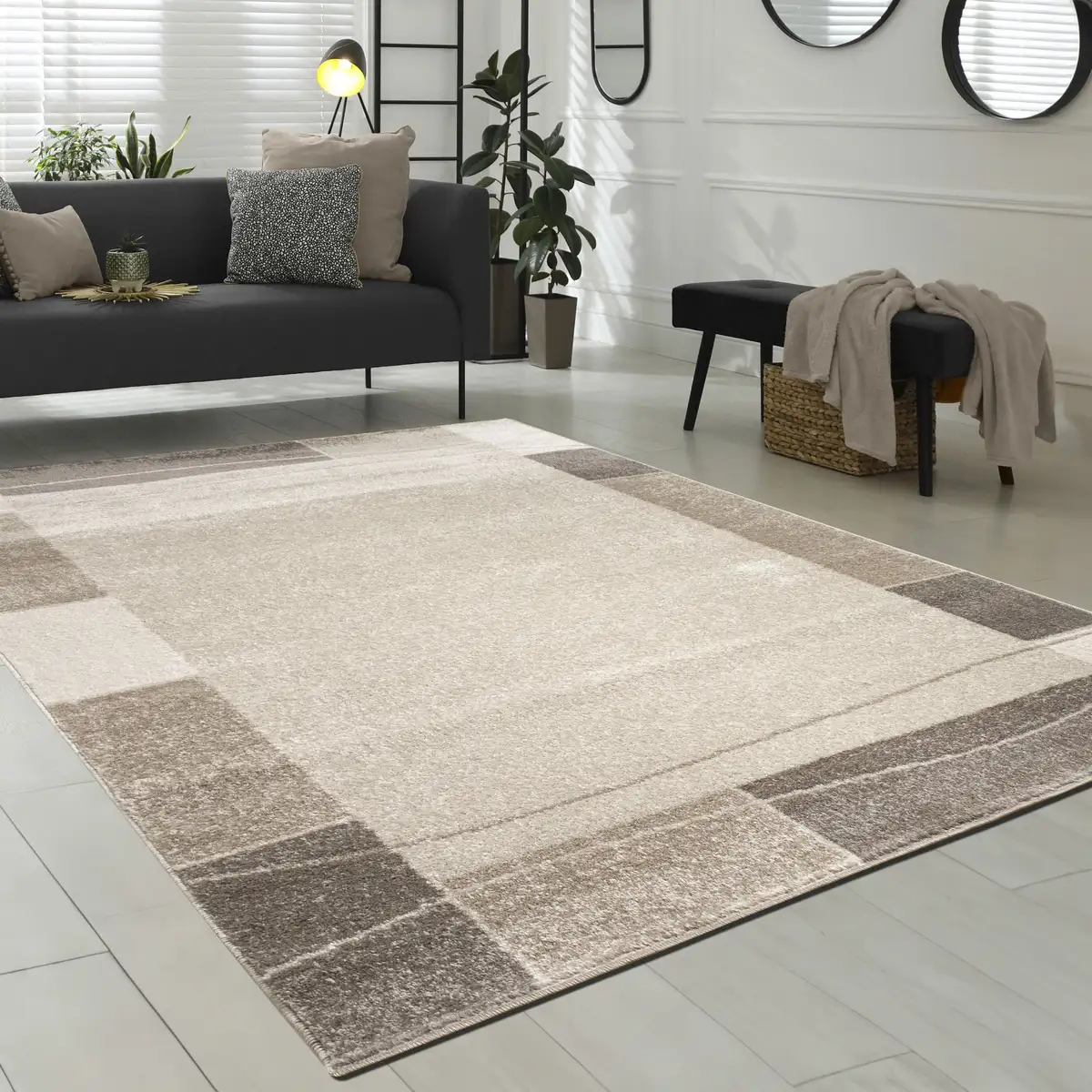 

Ковер Paco Home "Sinai 054", прямоугольный, короткий ворс, с бордюром, идеально подходит для гостиной и спальни 160х220 см, коричневый