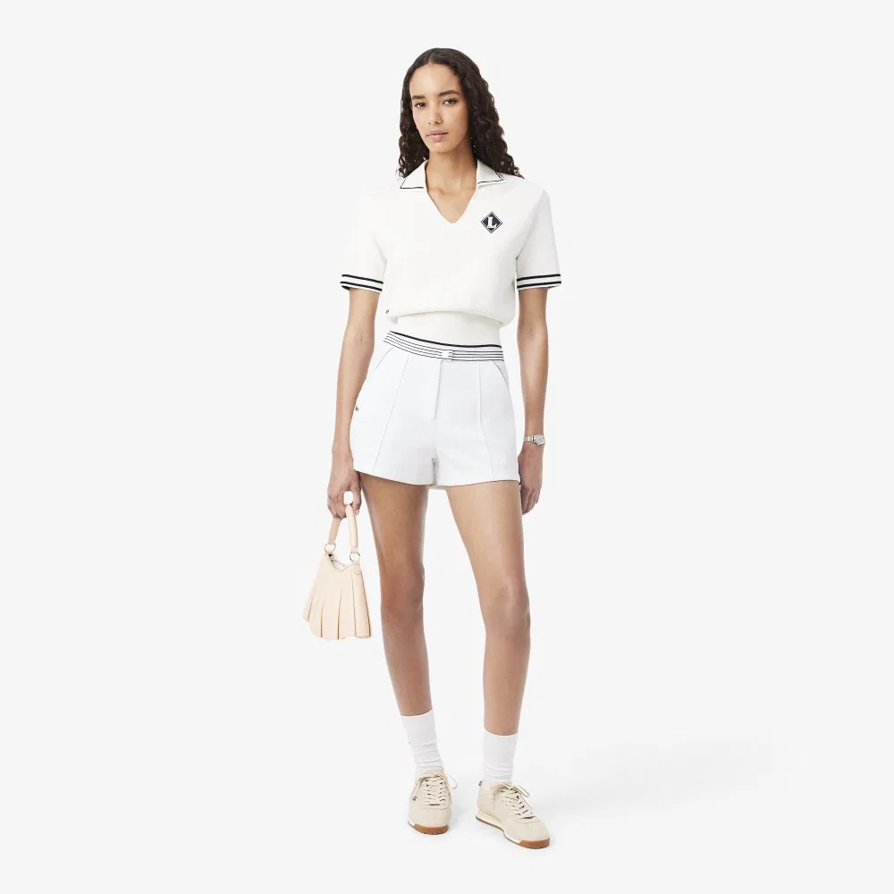 Шорты Lacoste mif полосатые белые — фото 4