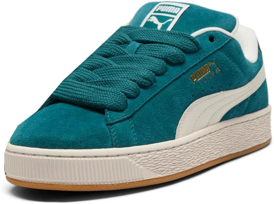 Мужские зеленые замшевые кроссовки PUMA XL на шнуровке, повседневная обувь — фото 2