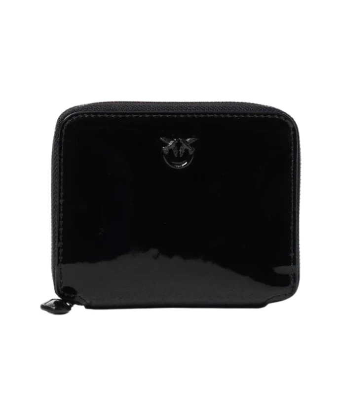 

Кожаный кошелек с органайзером на молнии. Pinko, черный