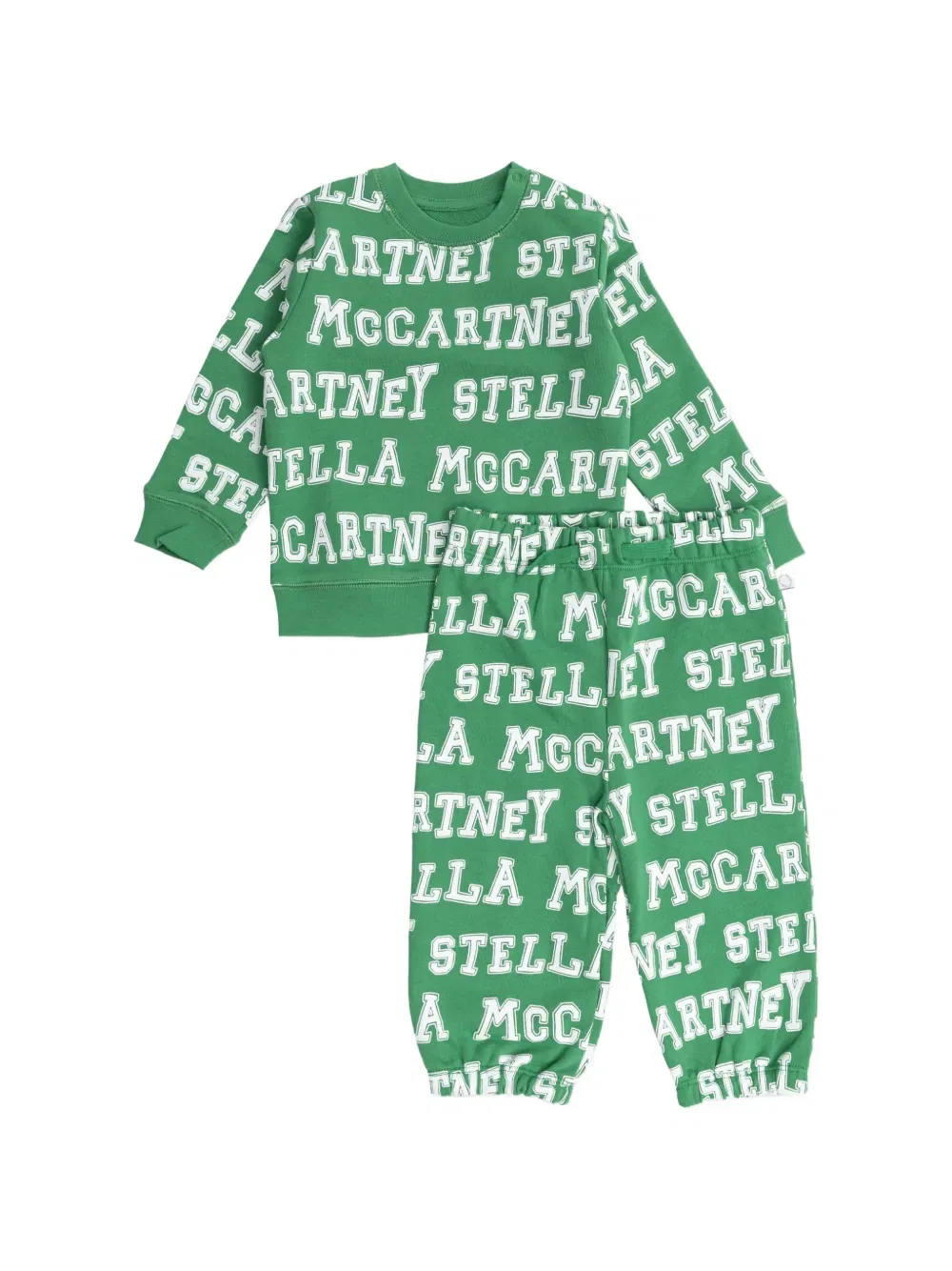 Спортивный костюм с круглым вырезом и принтом Stella Mccartney Kids, зеленый