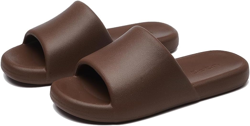 

Тапочки Cliont Cloud для женщин и мужчин, домашние тапочки-подушки, шлепанцы для душа, нескользящие ванной, коричневый