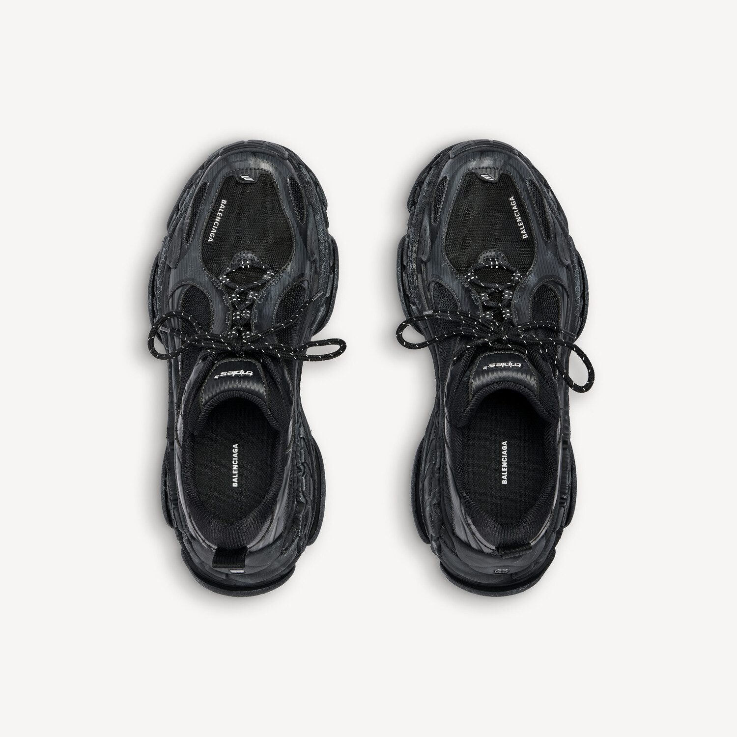 BALENCIAGA Женские кроссовки Triple S.2 в черном/темно-сером цвете — фото 4