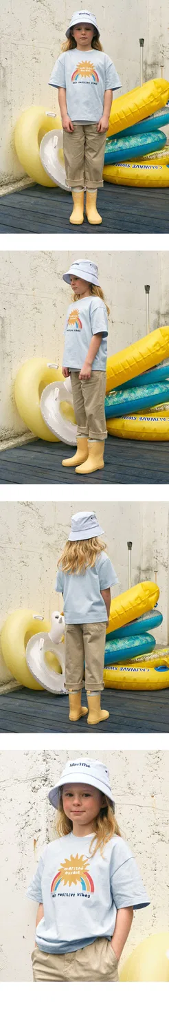 Детская голубая футболка оверсайз Enfant Sunny Day от Marithé Kids — фото 3