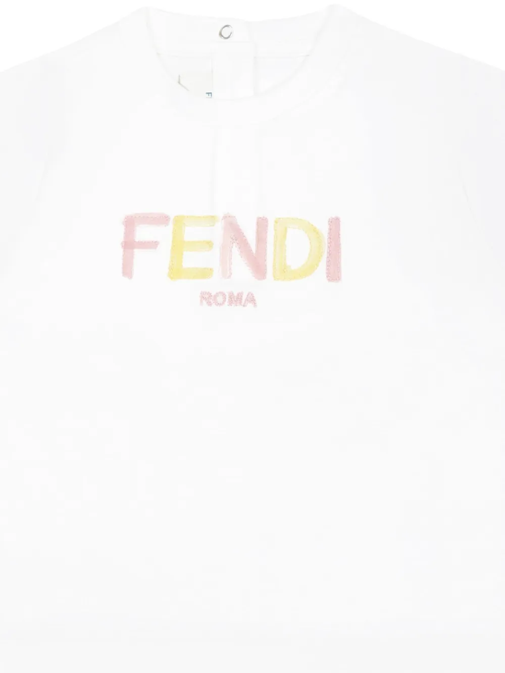 Футболка с вышитым логотипом FENDI KIDS, белый — фото 3