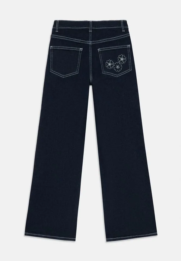 Джинсы прямого кроя kogmadison с румяным цветочным узором Only Girls, Dark Blue Denim — фото 2