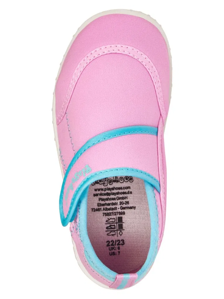 Водные тапочки с защитой от УФ Playshoes розовые/голубые — фото 4