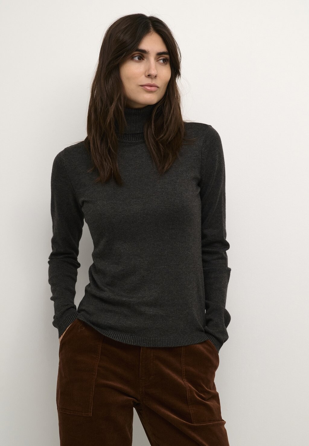

Свитшот Culture ANNEMARIE ROLLNECK, цвет raven melange