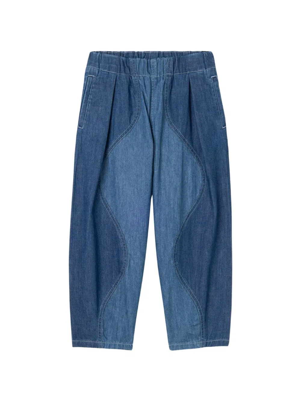 Джинсы с эластичным поясом и вставками Stella Mccartney Kids, синий