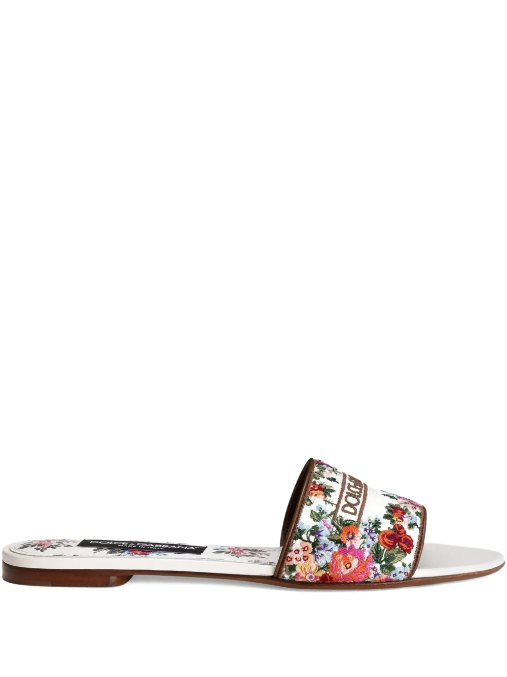 Босоножки с цветочной аппликацией DOLCE & GABBANA, белый